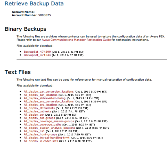 Retreived Backup Data